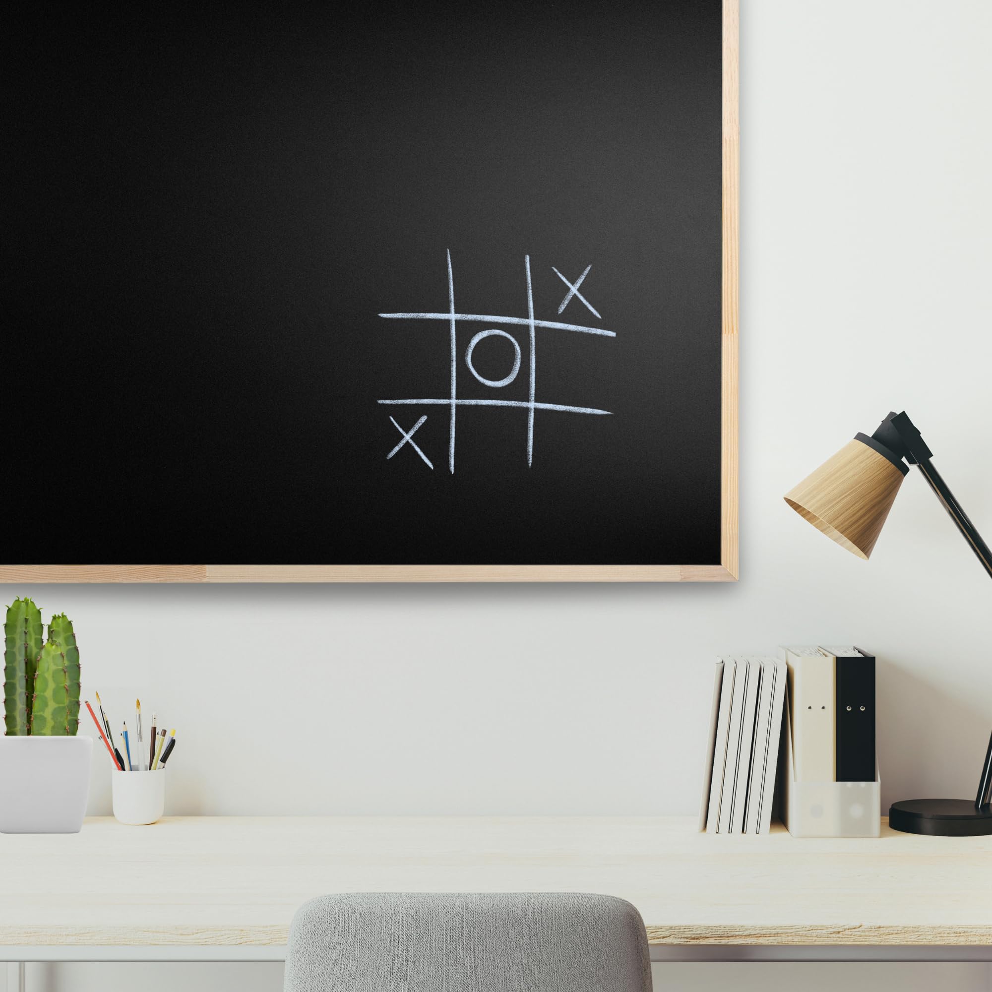 Creative Home 80 x 60 cm Kreidetafel Große Schwarz Blackboard | Tafel Hergestellt in der EU | Schiefertafel Wandtafel Kinder Pinnwand Memoboard Holzrahmen | Schreibtafel für Büro, Schule, Zuhause
