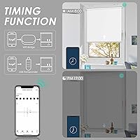 Vista 4 de Allesin Persiana enrollable motorizada funciona con Alexa para ventana, 60% opacas, persianas inteligentes inalámbricas con control remoto