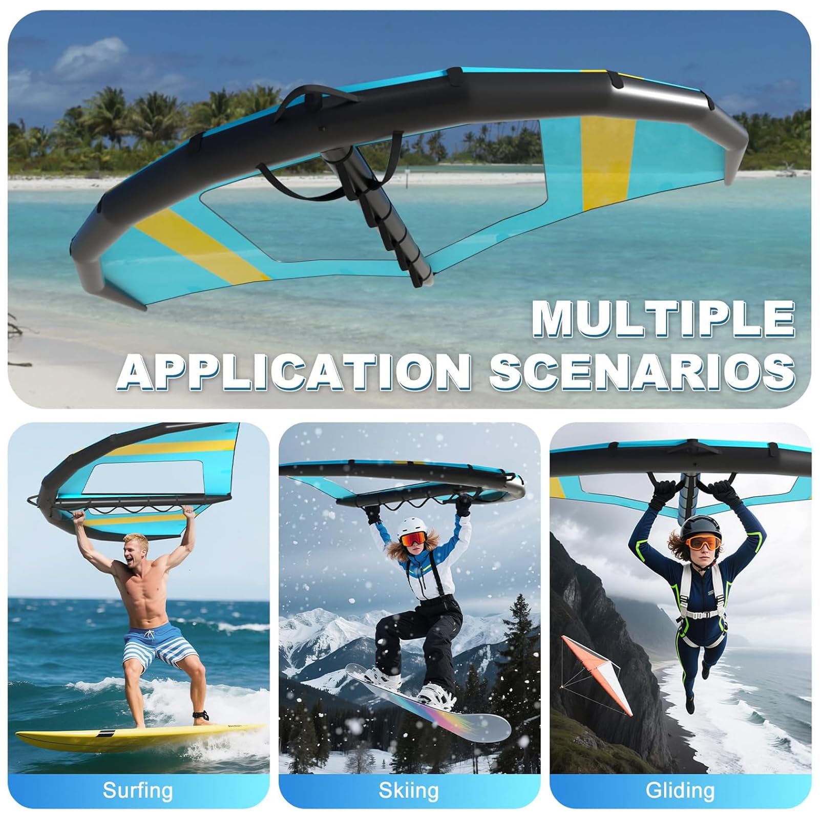 ala Hinchable para Deportes Acuáticos 4㎡ 5㎡ 6㎡ con Ventana, Wing Foil, Kitesurf, Windsurf