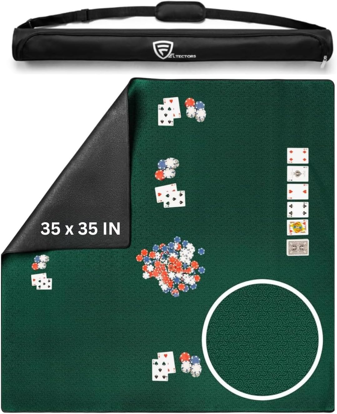 Board Game Mat for 36 x 48 in Tables, Mahjong Mat with Carrying Bag, Neoprene Playmat, Table Cover for Board Games, Tile, Poker, RPG and Dominoes (Burgundy, 36 x 48 Inches)