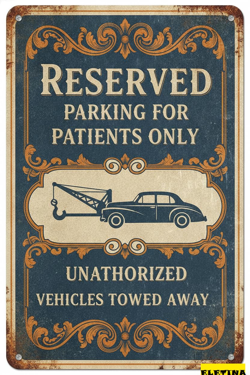 Reserved Parking Patients Only Aluminum Vintage Street Functional Sign Yard Road Street Decor 8x12in