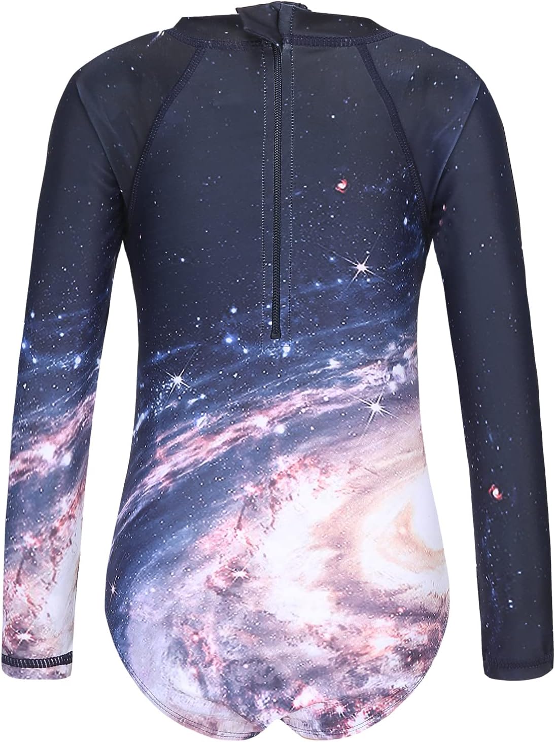 Big Girls One Piece Rash Guard Shirts Long Sleeve Space Swimsuits UPF 50+/Sun Protection Bathing Suits Size 16