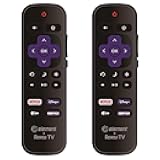 2 Pack - OEM Replacement Remote Control fit for All Element Roku TV Smart 4K Ultra HDTV 【Only Works with Element Roku TV, Not for Roku Stick and Roku Box】 (Netflix/Disney Plus/Apple TV+ / HBO Max)