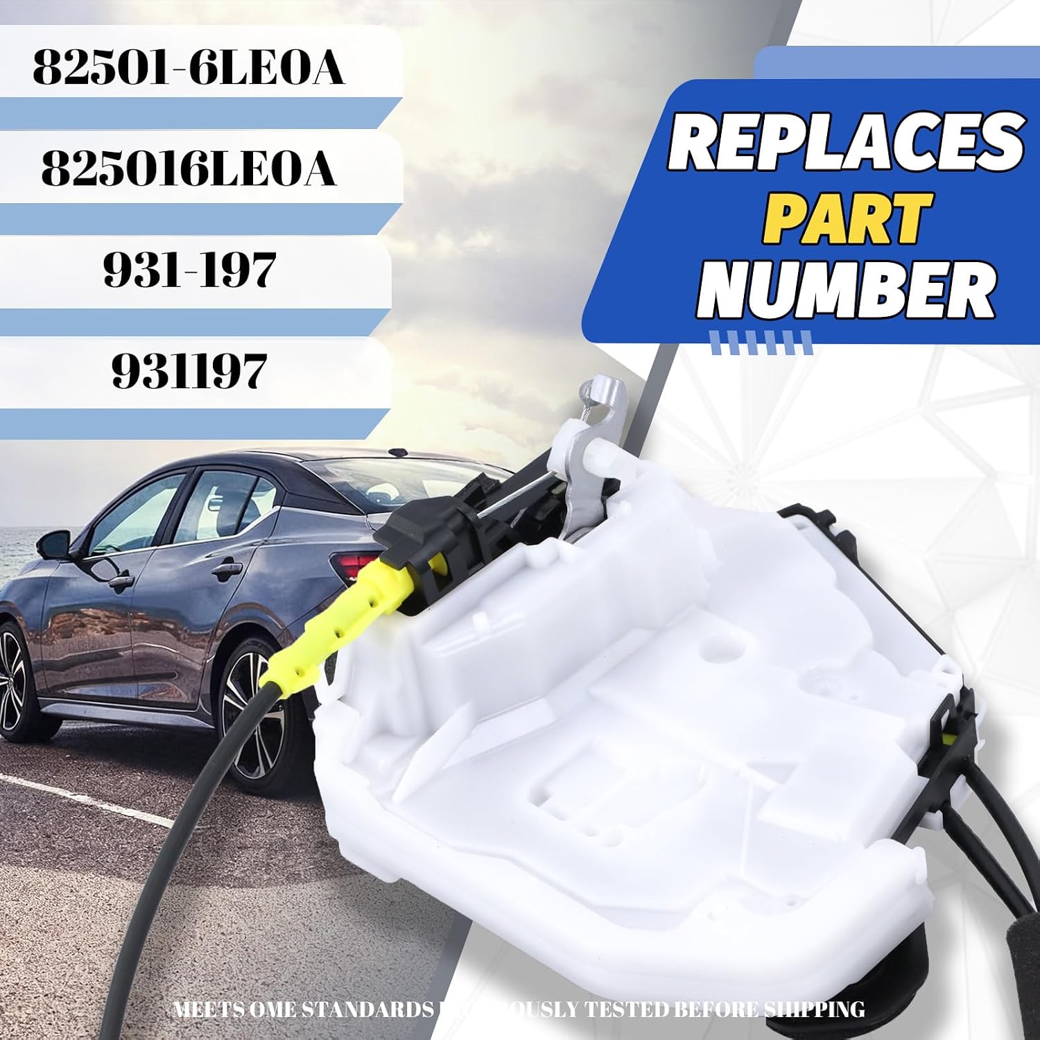 Door Lock Actuator Rear Left Driver Side Compatible with 2020-2025 Nissan Sentra S SR SV, Door Latch Replacement 82501-6LE0A 825016LE0A 931-197 931197
