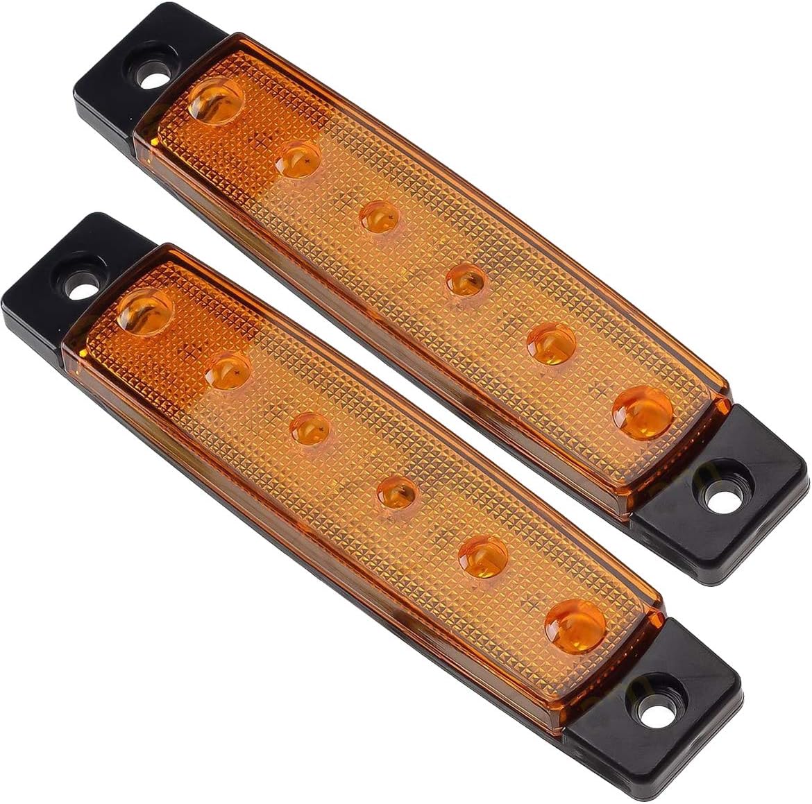 Amber LED Side Marker Lights,(Pack of 20) 6 LED 2835 SMD Clearance Lamps for Truck Trailer RV Campervan Pickup Tractor Lorry SUV Boat 12V DC Shockproof