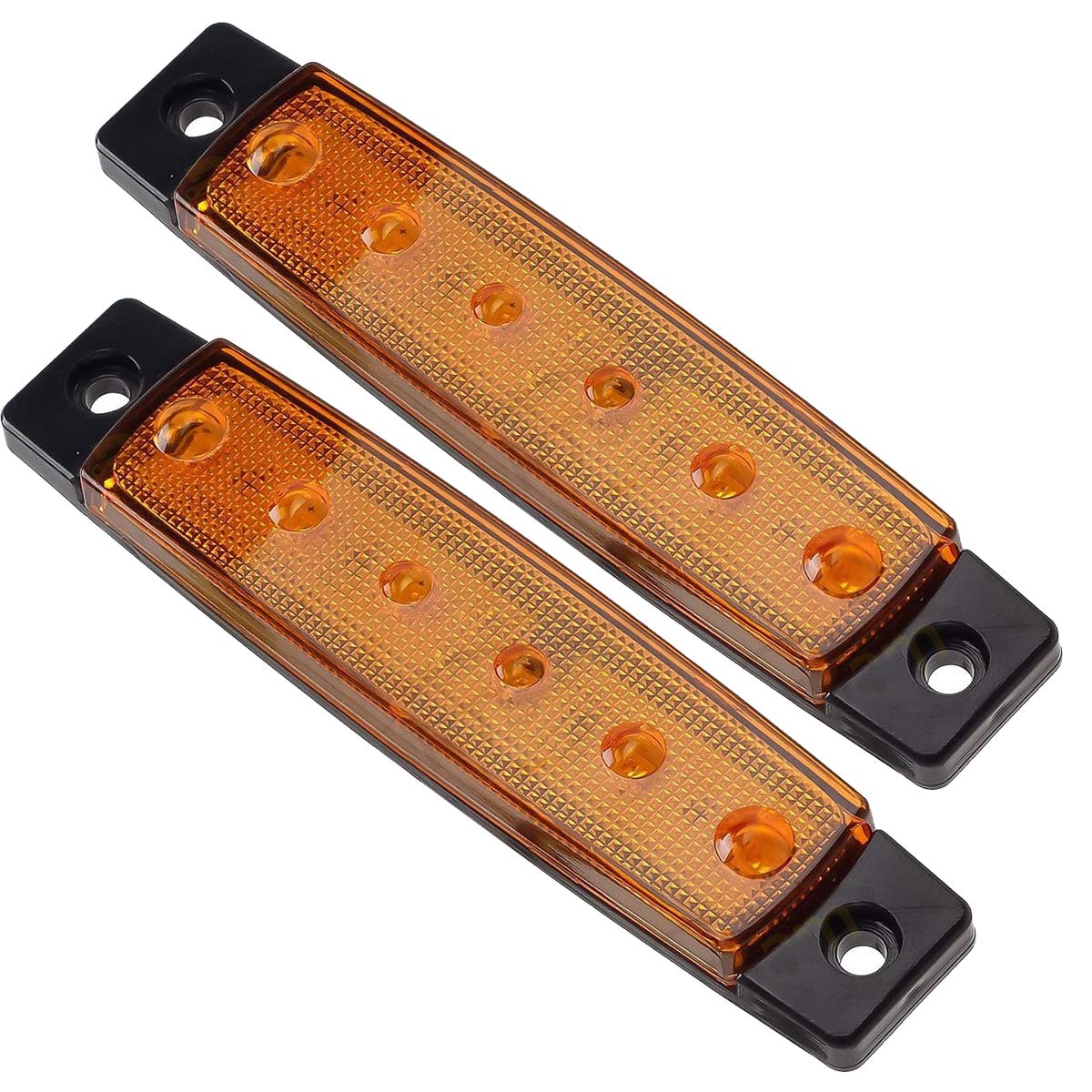 Luci laterali a LED 6 LED 2835 SMD Liquidazione Lampade per Camion Rimorchio Campervan Pickup Trattore Camion SUV Barca 12V DC Antiurto (20 pezzi ambra)