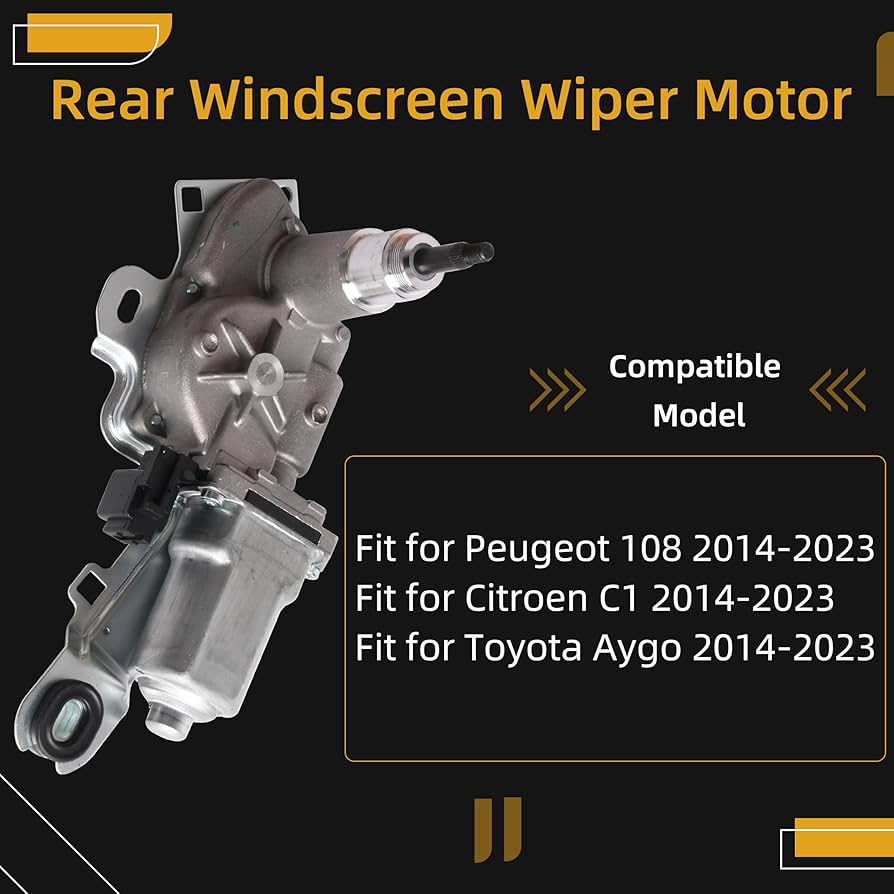 Black Rear Windscreen Wiper Arm Cover Cap For Peugeot 107 For Citroen C1 Onwards 2005