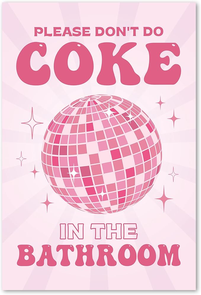 Amazon.com: 12" x 18" - Please Don't Do Coke In The Bathroom Canvas ...