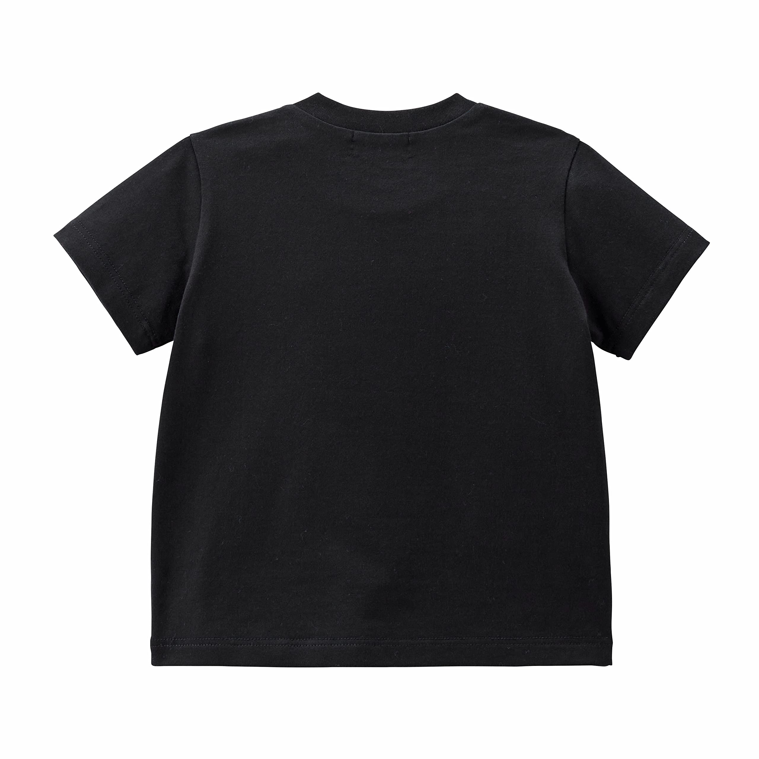 Miki House 10-5227-571 T-Shirt, Short Sleeve, Plain, Logo, Boys, Girls, Baby, Kids, Children's Clothes, Sustainable, Black, 150