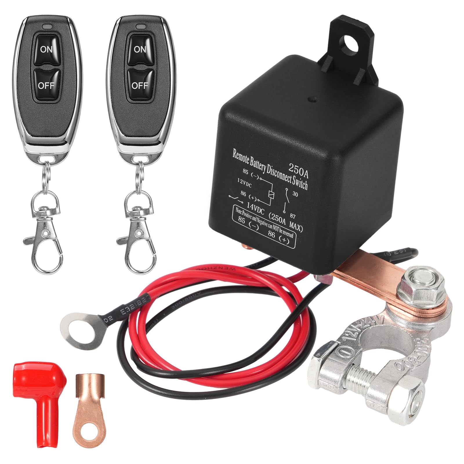 Coupe-circuit Batterie Télécommandé 12V 240A SUPAREE - Avec 2 Télécommandes - Pour Voiture, Camping-car, Van