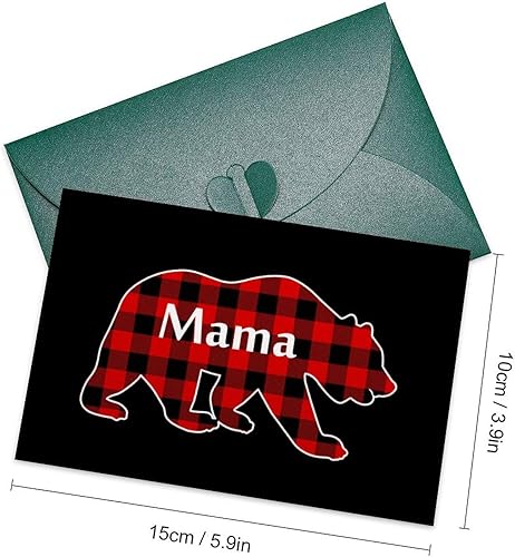 Miniatura 2 de Plaid Mama Bear Holiday Cards Unique Designs Christmas Cards Blank Greeting Cards for All Occasions
