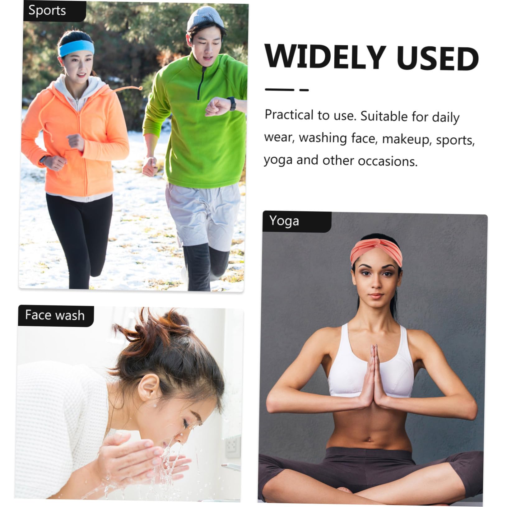 5 Uds Diadema Deportiva Cómoda Banda para El Sudor Suministros para Banda para El Cabello Bandana Accesorios De Yoga Pompones para El Cabello Accesorios De Baloncesto Banda para