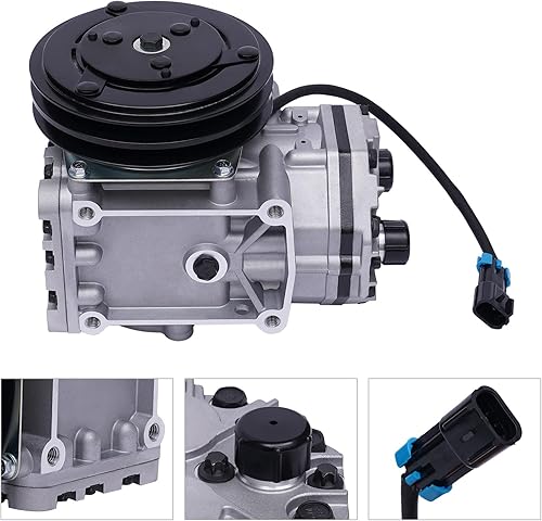 Miniatura 4 de Compresor de CA apto para Freightliner 1998-1997, para Kenworth, 2000-1996, para Peterbilt 2000-1996, reemplazo del compresor de aire acondicionado