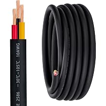 10 Gauge 3 Conductor Electrical Wire 10/3 Wire 50FT 600V 10 AWG 3 Wire Cable for Motor Leads, Portable Lights, Battery Chargers, Machinery,Large Speakers, Etc 10AWG-3C, 50FT