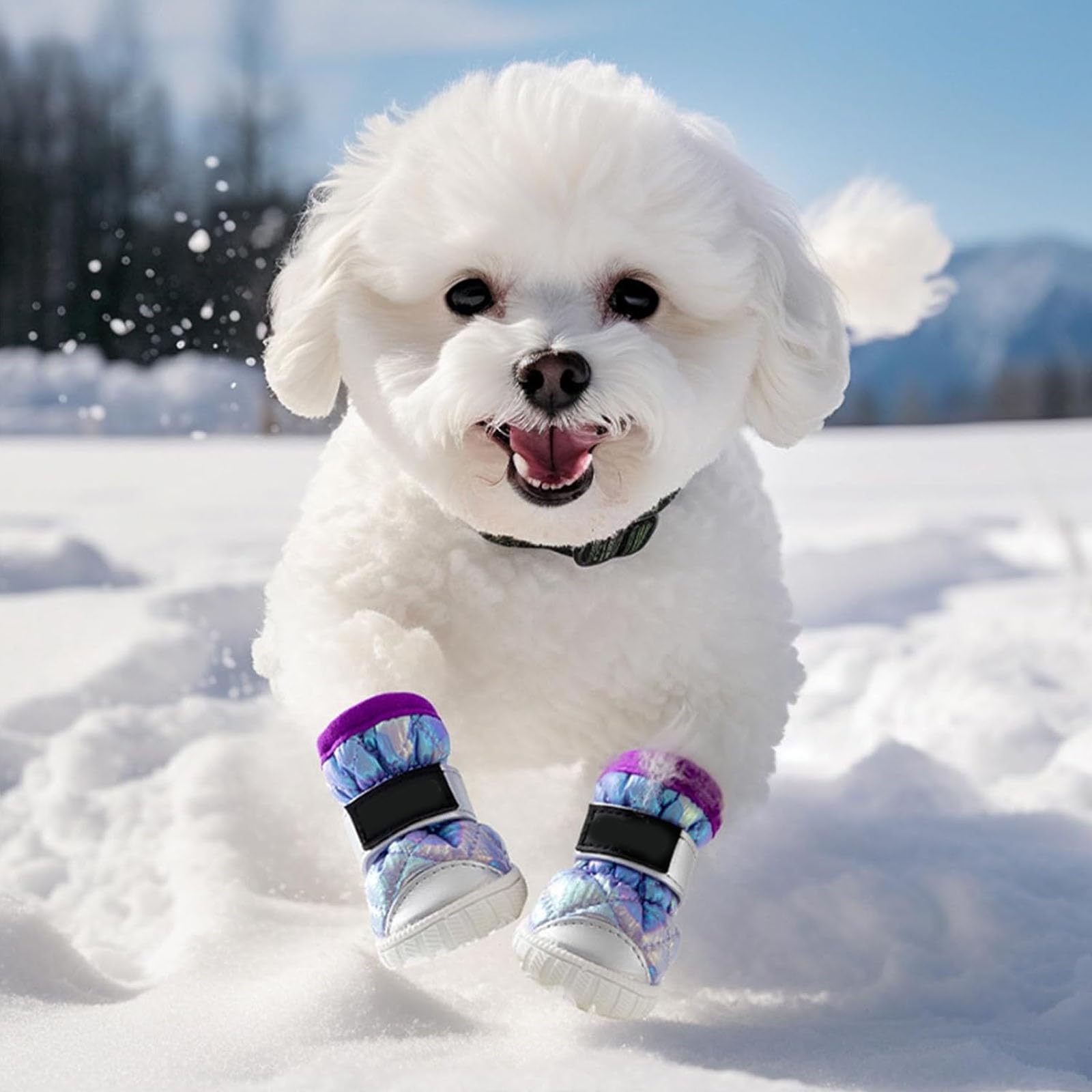 wasserdichte Schuhe Für Kleine Und Mittelgroße Hunde, Winter-Hundeschuhe Und Pfotenschutz Mit Rutschfester Sohle Für Schnee, Heißen Asphalt Und Spaziergänge Im Freien,Rosa,M