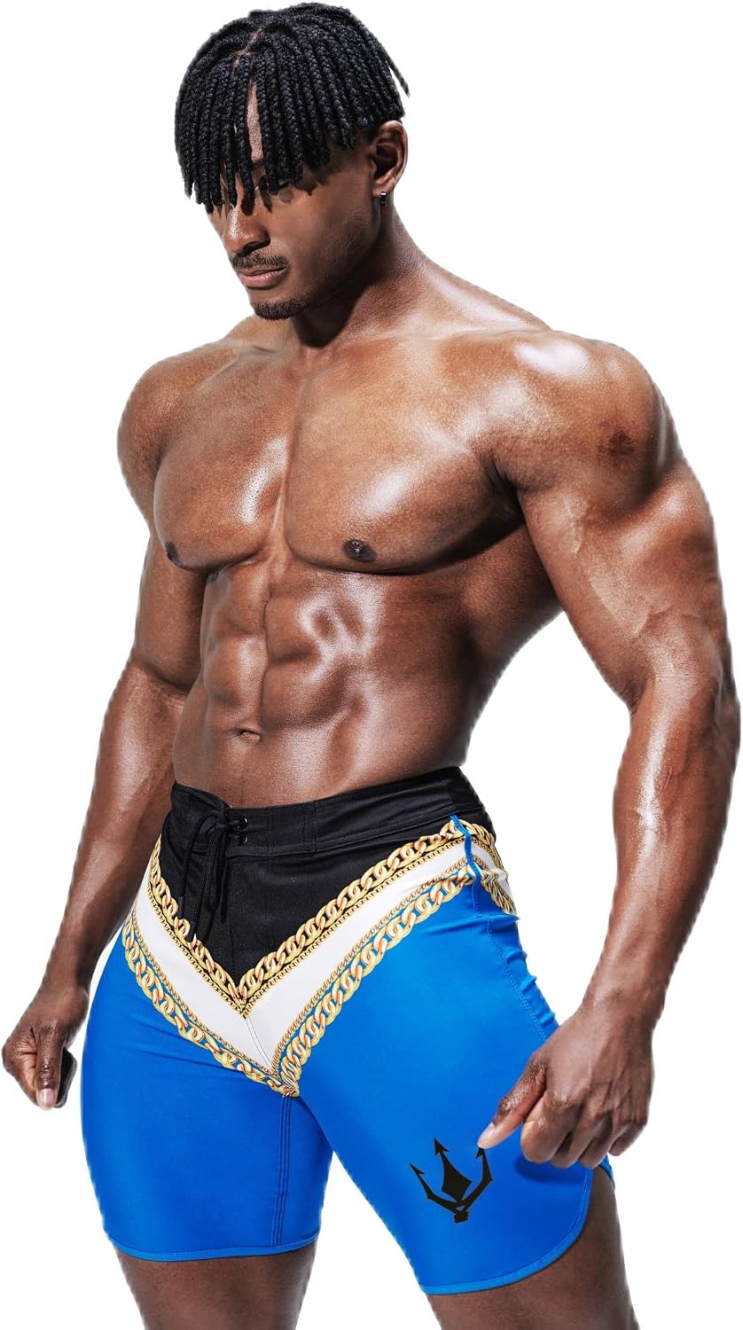 FIED Men’s Physique Board Shorts 15” Competition Fit Quick Dry Stretch Bodybuilding Trunks Jealousy