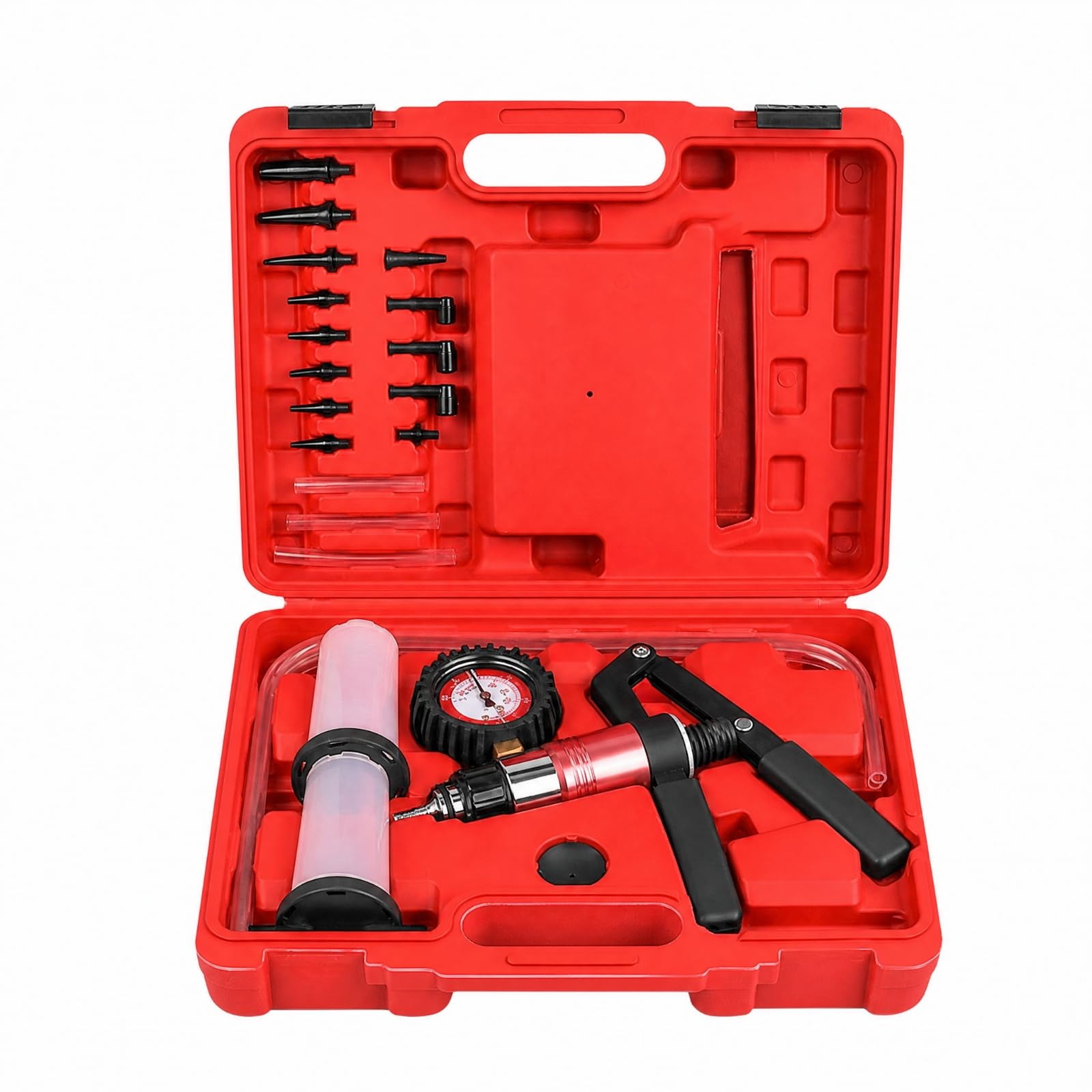 Manuelle Kfz-Vakuumpumpe bedienen Handvakuumpumpe mit Vakuummeter ergonomisch für Heimwerker, Werkstatt, Garage