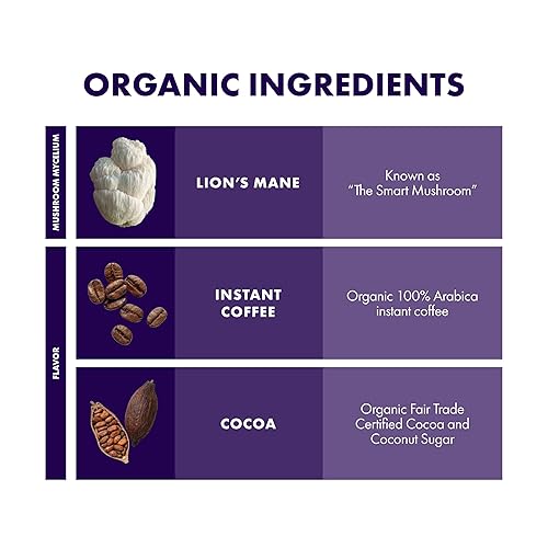 Miniatura 5 de Host Defense, MycoBrew - Mezcla de bebida moca, apoya la energía y la concentración, con hongo de melena de león, 5 onzas, 10 paquetes (0.5 onzas