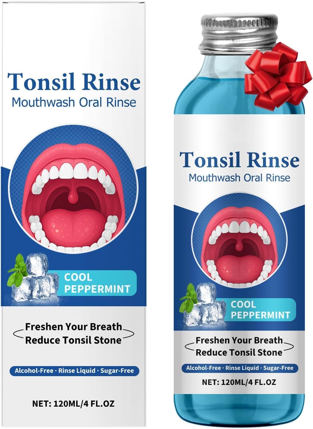 Tonsil Stone Mouthwash & Remover, Tonsil Rinse & Cleaner to Soothe Tonsils, Eliminate Bad Breath, Relieve Dry Mouth, Alcohol-Free Oral Rinse, Eliminador de Tonsilolitos