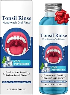 Tonsil Stone Mouthwash & Remover, Tonsil Rinse & Cleaner to Soothe Tonsils, Eliminate Bad Breath, Relieve Dry Mouth, Alcohol-Free Oral Rinse, Eliminador de Tonsilolitos
