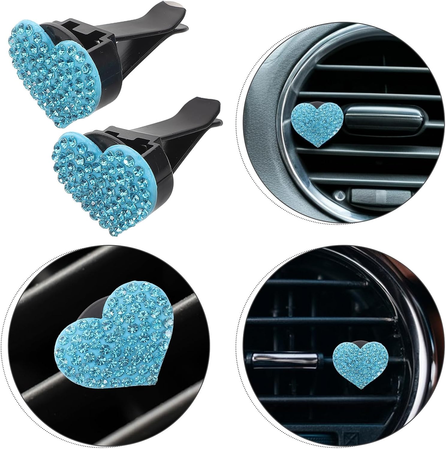 Freshener Plastic 2pcs Clips Car for Heart-shaped Air Vent Material with Aroma Pads Freshens and Convenient Use for Automotive Decor and Outlet Decoration
