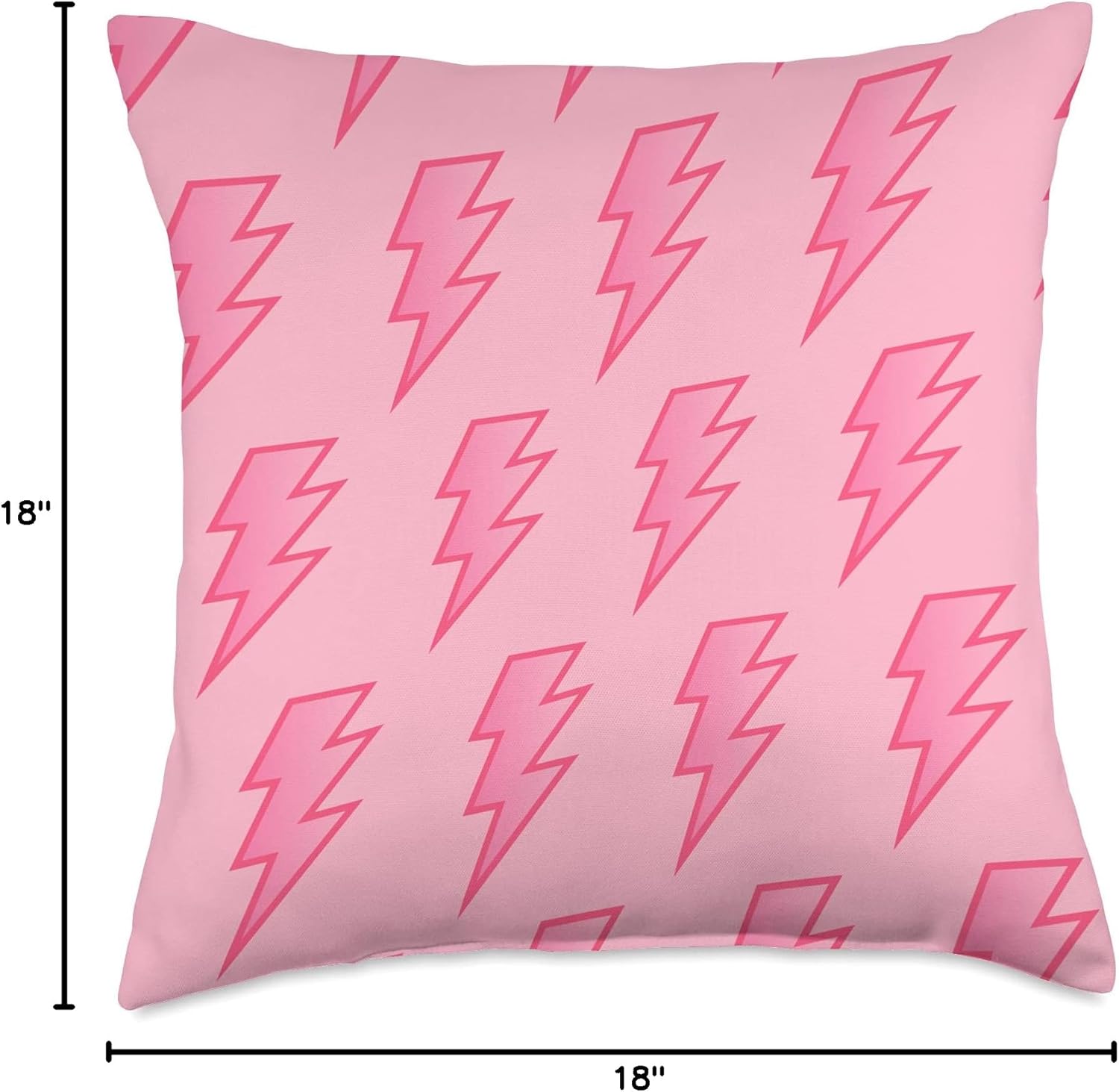 Pink Lightning Bolts Retro 90's Aesthetic Cute Girly Trendy Throw Pillow