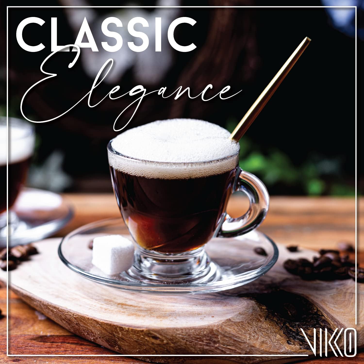 Vikko Espresso Cups, 3.25 Ounce Small Coffee Mugs, Set of 6 Clear Glass Coffee Mug, Durable Dishwasher Safe Glass Cups for Coffee or Tea