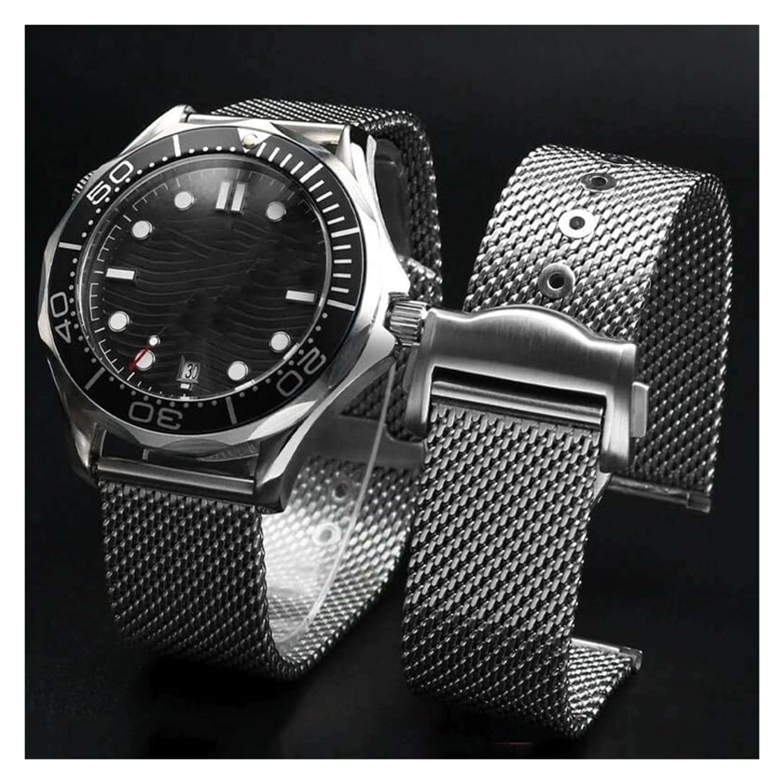 Pasek do zegarka ze stali nierdzewnej, 20mm Stainless Steel Mesh Watchband Metal Mesh Watch Strap Universal Smartwatch Replacement Watchband