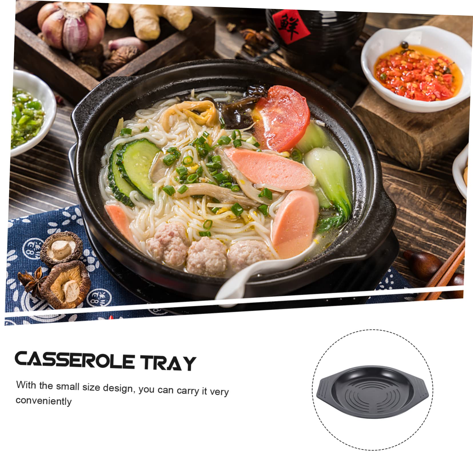Cabilock 2Pcs Heat Resistant Casserole Tray for Pot Storage Thickened Base Mats for Table Protection for Restaurants and Home Use