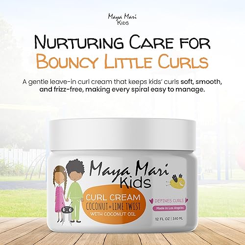 Miniatura 2 de Crema de rizos para niños con aceite de coco, crema para el cabello rizado, coco y lima Twist, 12 oz