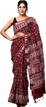 Linen saree collection Indian saree traditional dress women in saari 9161