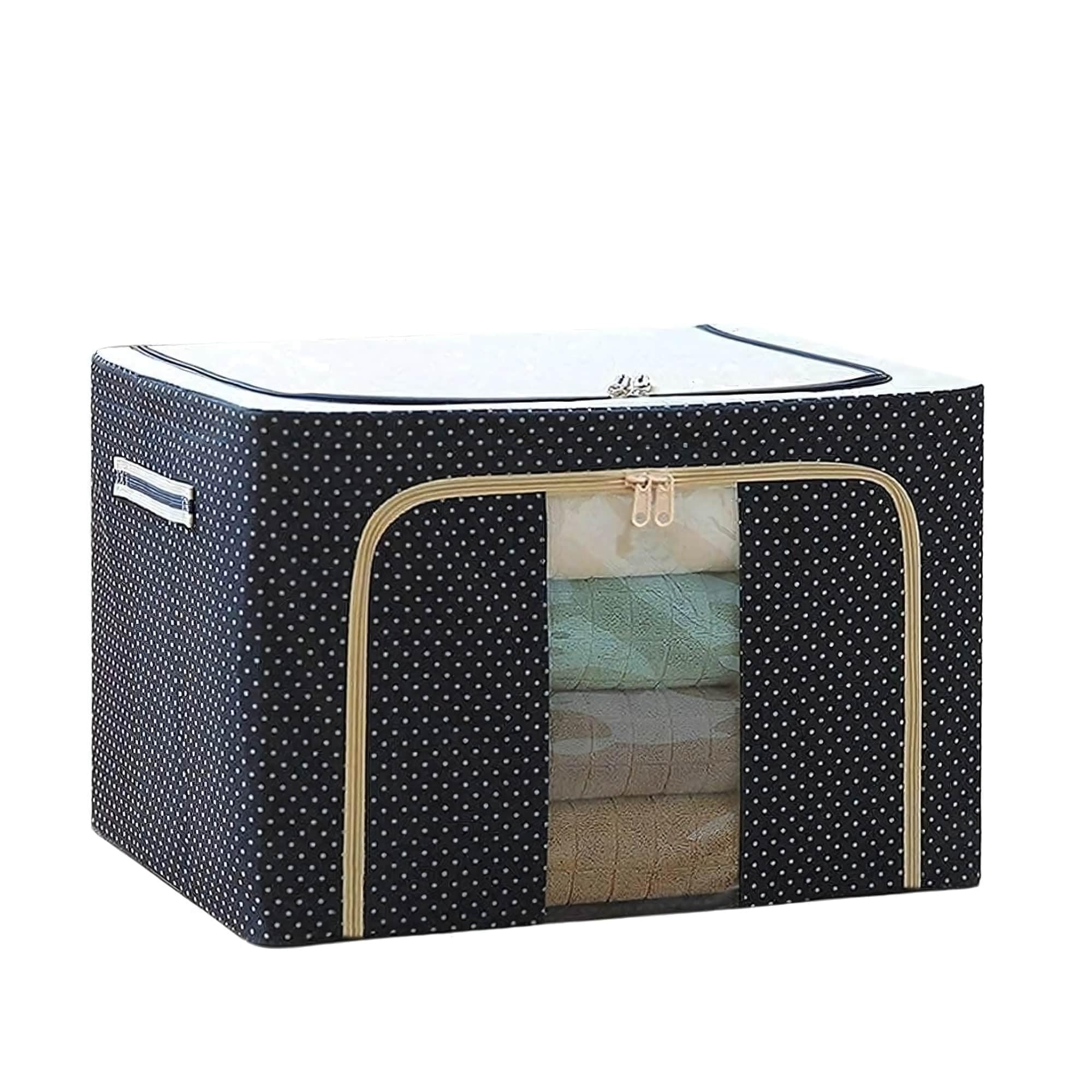 Caaju Foldable Steel Frame Fabric Clothes Organizer 66L- (Pack Of 2) Multicolour Storage Box For Wardrobe, Saree, Shirts, And Blankets (B0CVDWSM52) Amazon Price History, Amazon Price Tracker