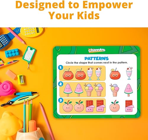 Miniatura 6 de Channie's My Fun - Tarjetas didácticas de actividades de prekínder, 30 tarjetas educativas de borrado en seco para niños a partir de 3 años,