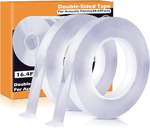 Cinta adhesiva de doble cara de 164 pies x 2 rollos de cinta adhesiva de doble cara resistente cinta adhesiva para pared cinta adhesiva de gel