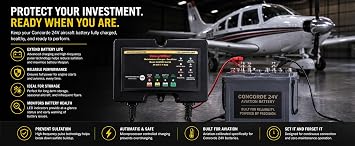 BatteryMINDer 244CEC2-AA-S5 24V 4A Aviation Battery Charger | Calibrated for Concorde Batteries ONLY | Aircraft Battery Maintainer & Desulfator