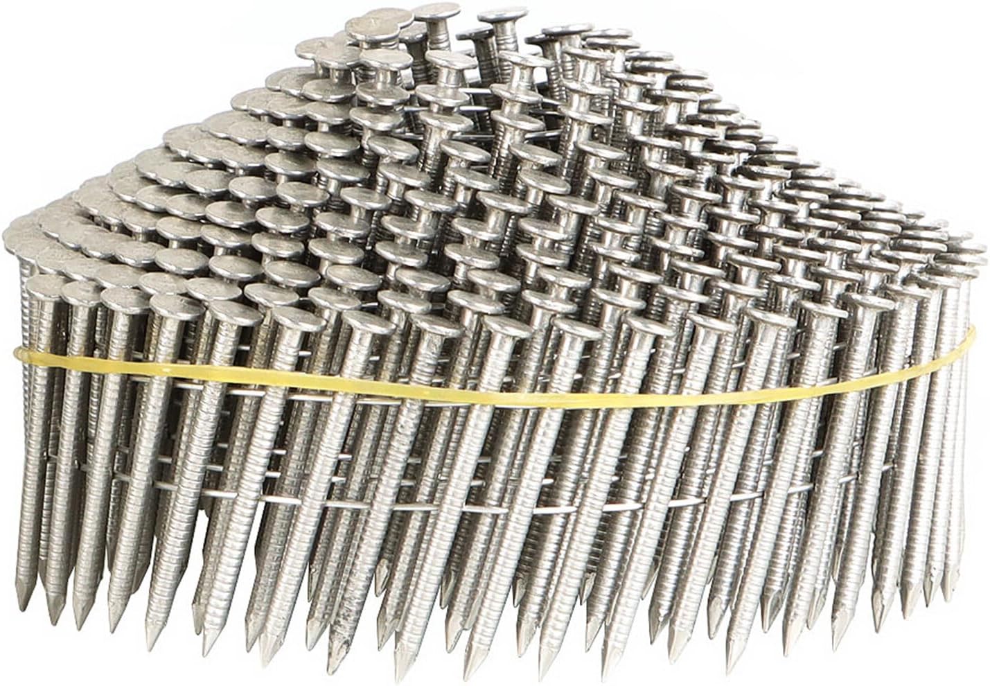 1200PCS Stainless Siding Nails 15 Degree 1-1/2 Inch X 0.09 Inch Small Cap Rolling Nail Cap Diameter 5.8-6mm for Wood and Lathing