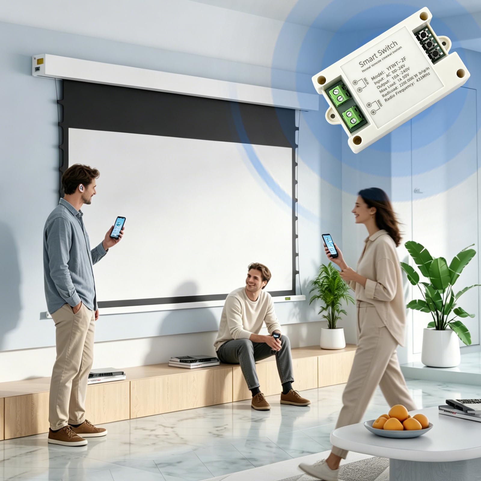 Tuya Contrôleur intelligent WiFi pour moteur CC 12 V/24 V linéaire Interrupteur à distance, relais avant et arrière, application Smart- Life APP, minuterie, compatible avec Alexa et Google Home