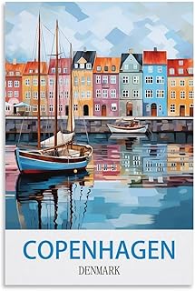 LNUYITR Copenhagen Denmark Vintage Travel Posters 08x12inch(20x30cm) Canvas Art Posters And Wall Art Picture Prints Modern Home Bedroom Decor Posters