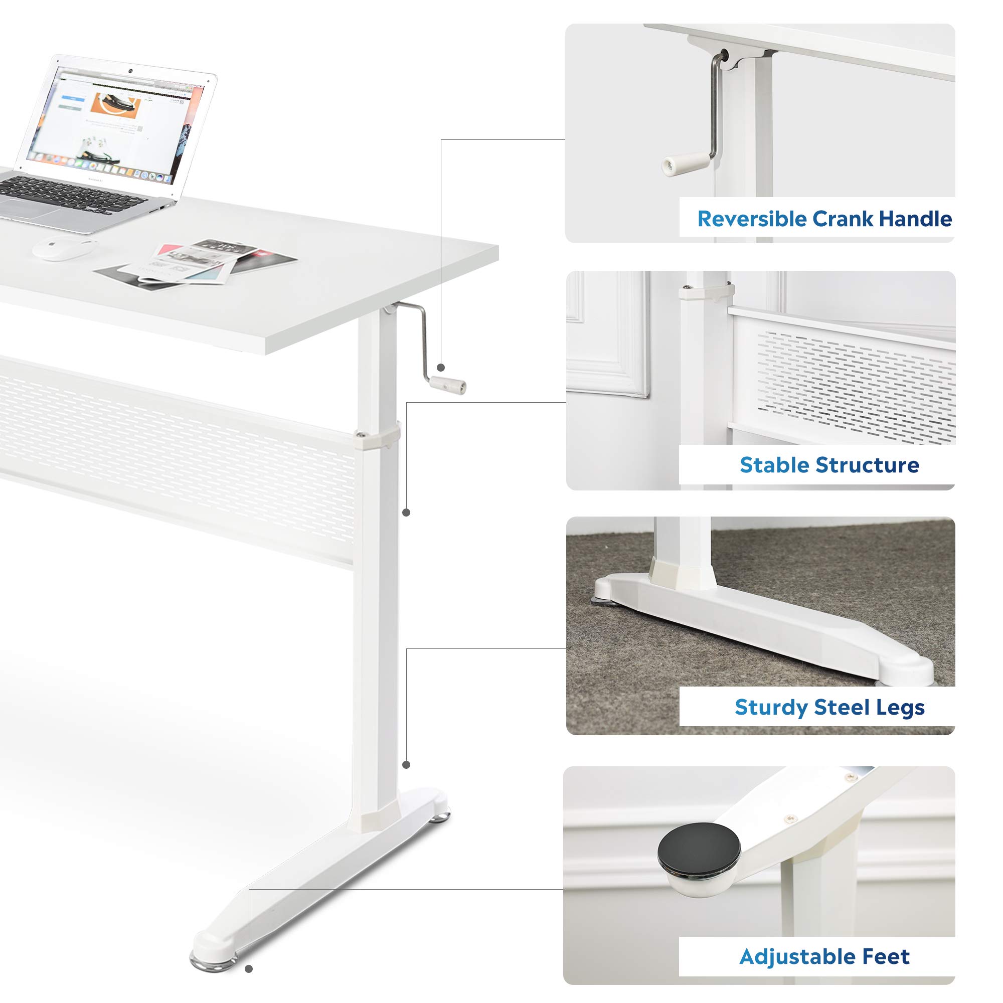 Buy DEVAISE Adjustable Height Standing Desk, 55 Inch Sit Stand Up Desk