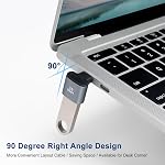 90 Degré USB C à USB 3.1 OTG Adaptateur (2 Pack), angle droit USBC Type C Hommes à USB Adaptateur féminin, 10G Transfert de données pour Smartphone, Tablette, Ordinateur portable