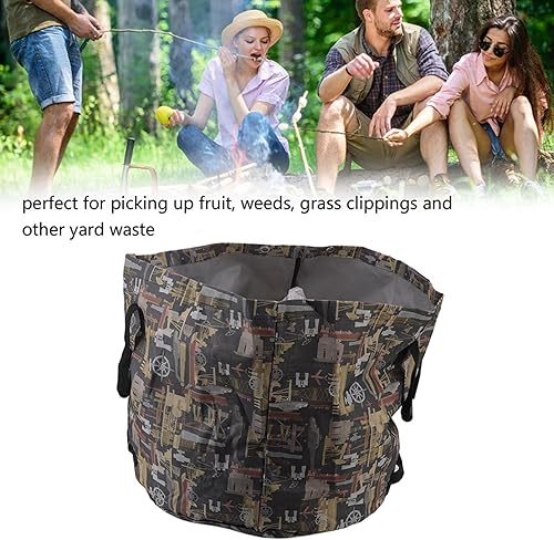 Miniatura 4 de BEIJIALY Bolsa de basura de hojas de jardín reutilizable con asas, bolsa de hojas de césped de jardinería, lona impermeable Oxford bolsa de