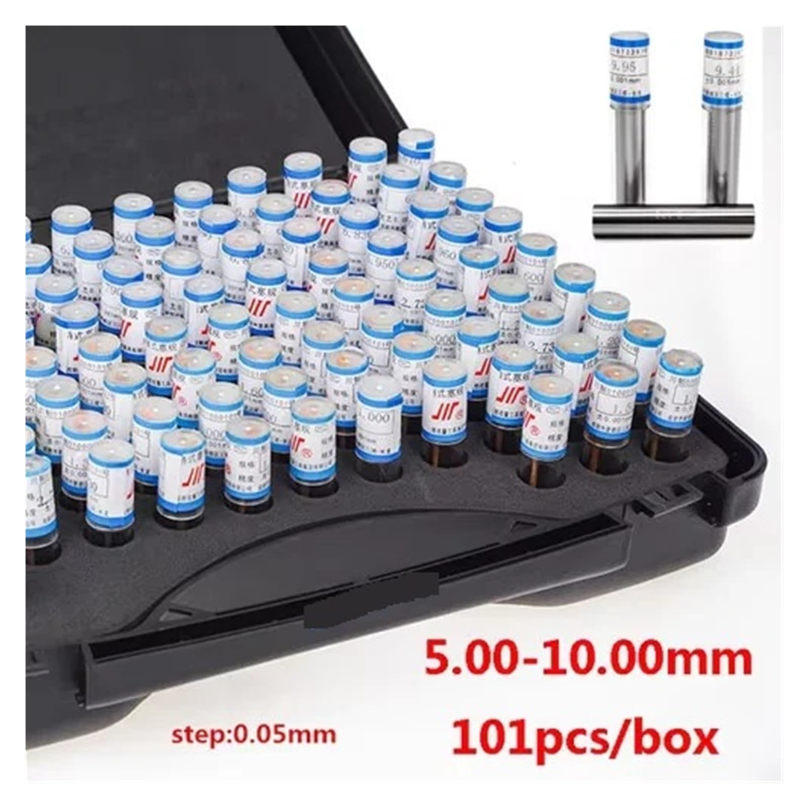 5.00-10.00mm krok 0.05mm 101 sztuk/pudło zestaw wskaźników ze stalową szpilką miernik pomiarowy Hole Gage narzędzie pomiarowe Precyzyjny pomiar