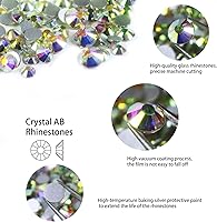 Vista 216 de Genie Crystal ss34 Red Glass Rhinestones 288 Pcs, 7.0 mm Big Light Siam Flatback Rhinestone, Diamond Cut Gems for Crafts, Face Mask, Makeup