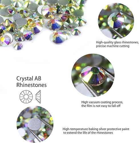 Vista 216 de Genie Crystal ss34 Red Glass Rhinestones 288 Pcs, 7.0 mm Big Light Siam Flatback Rhinestone, Diamond Cut Gems for Crafts, Face Mask, Makeup