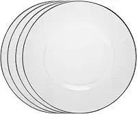 WOLFF - Conjunto 4 Sousplats com Fio Prata Thin Edge 33cm Cristal