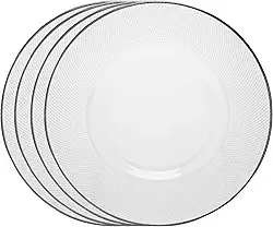 WOLFF - Conjunto 4 Sousplats com Fio Prata Thin Edge 33cm Cristal