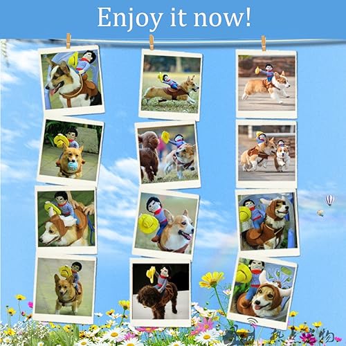 Miniatura 6 de Disfraz de perro para mascota, traje de cachorro, estilo jinete, disfraz de transporte para Halloween, Navidad, fiesta, fotografía, talla M