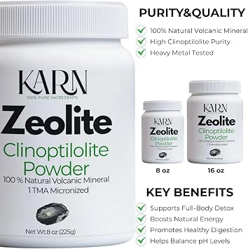 Zeolite Powder | 1 lb (454gr) | Ultra FINE Less-Than 1 m | Clinoptilolite 95% | 3X Activated | Pure Powder