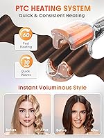 Vista 5 de SHEGLAM Hair Beach Babe - Ondulador de pelo de 2 barriles de 1 pulgada con temporizador inteligente y temperaturas ajustables de doble voltaje