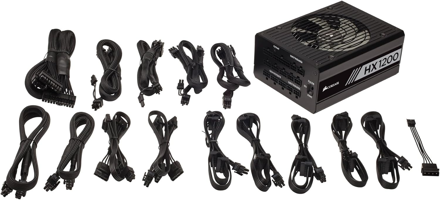 Corsair CP-9020140-UK HX1200 1200 W 80+ Platinum Fully Modular Power Supply Unit - Black - Image 7